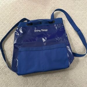 Outdoor Voices Tote/Backpack (Convertible) in blue.